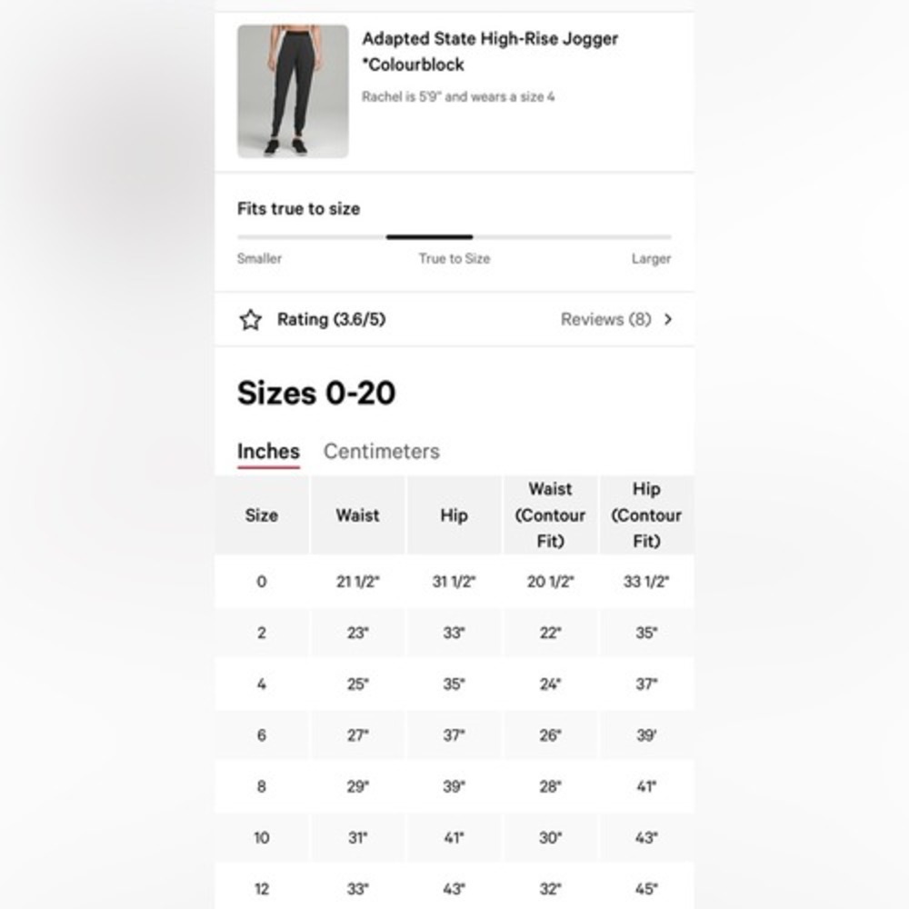 Lululemon Adapted State High-Rise Jogger Colourblock size‎ 10 NWT gray - Picture 8 of 8